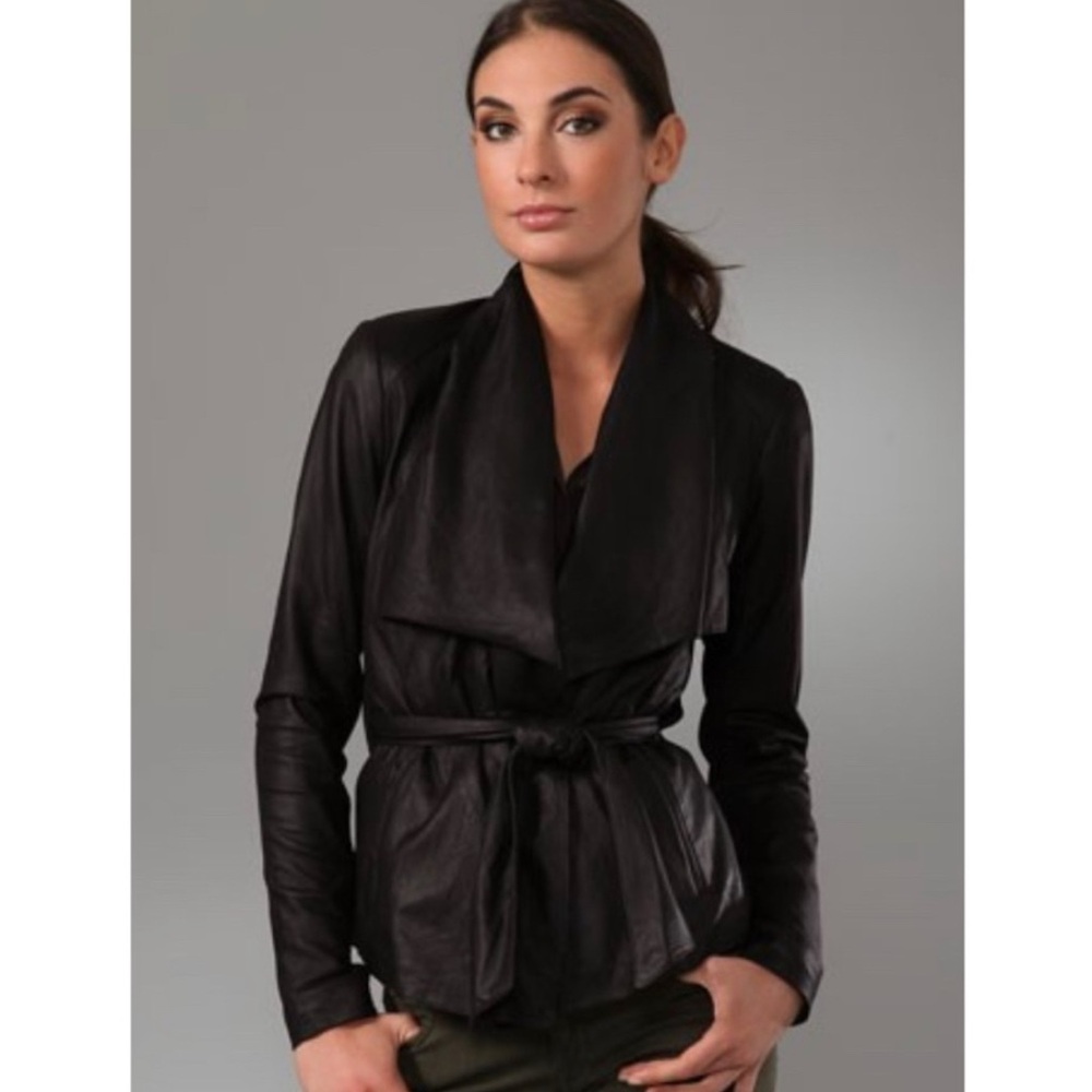 Vince Drape Leather and Knit Jacket